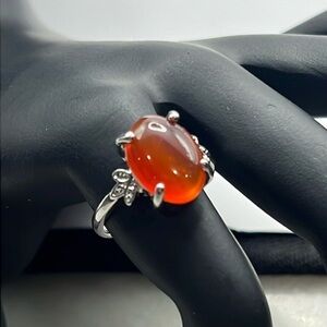Carnelian Agate Semi-Precious Gemstone Ring